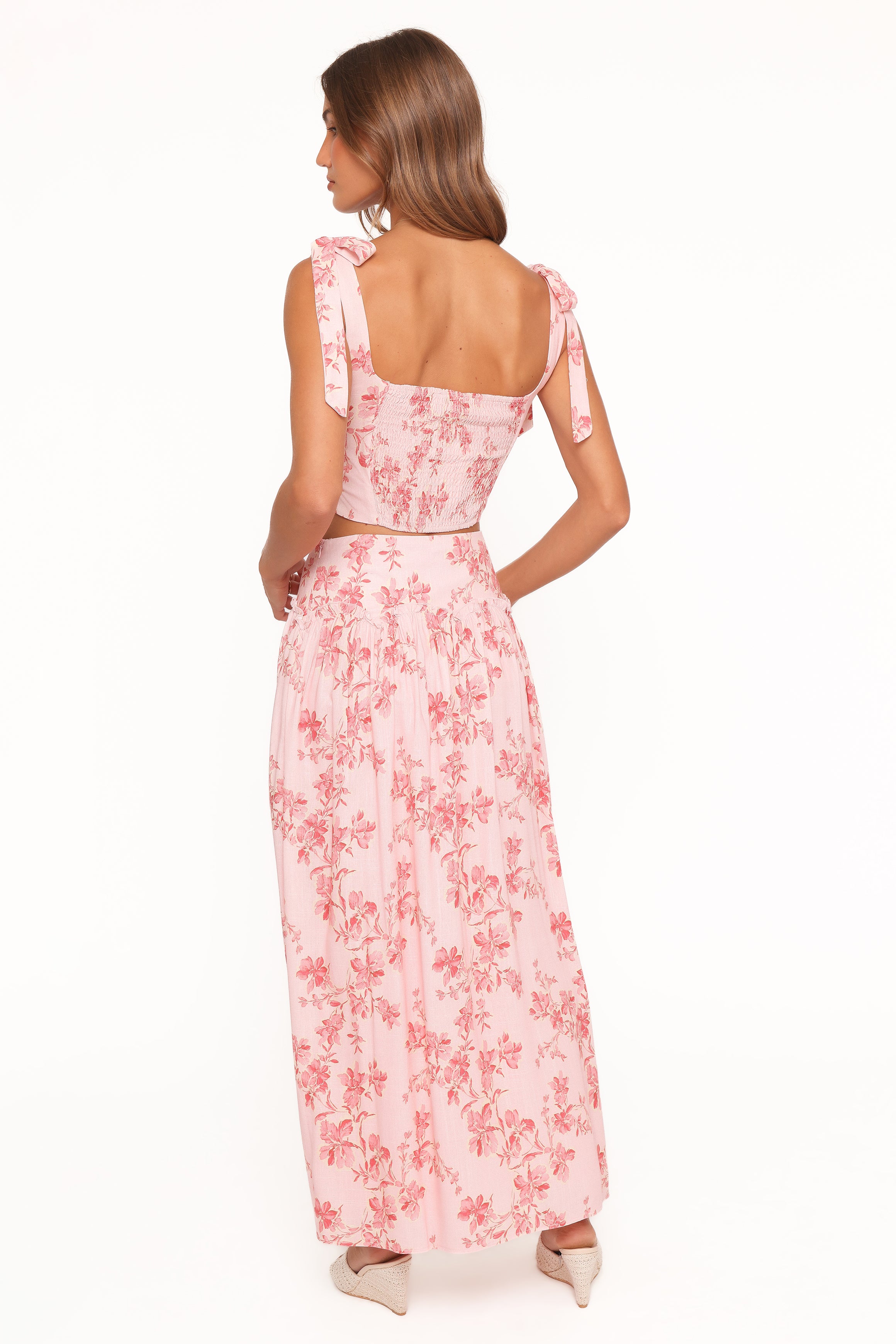 Tyler Drop Waist Maxi Skirt - Rose Pink Floral - Image 5