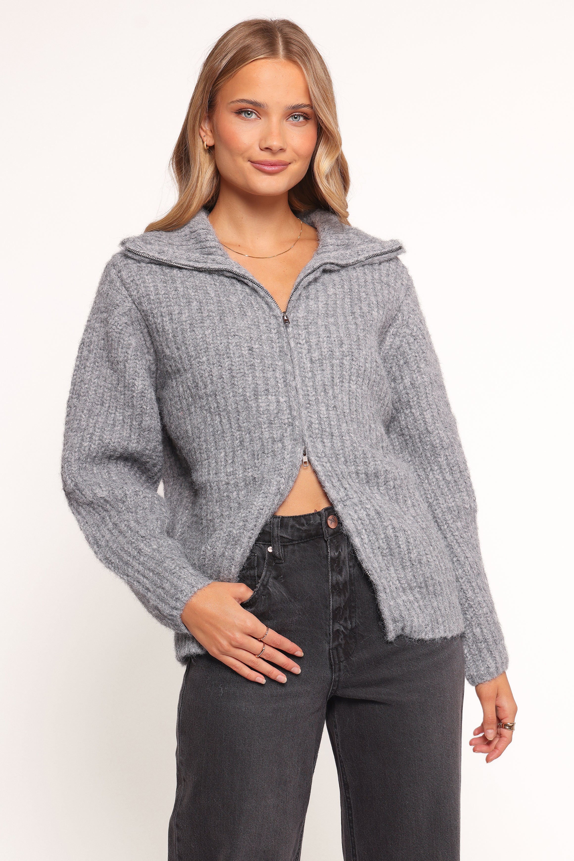 Miffy Zip Through Cardigan - Grey - 图片 2