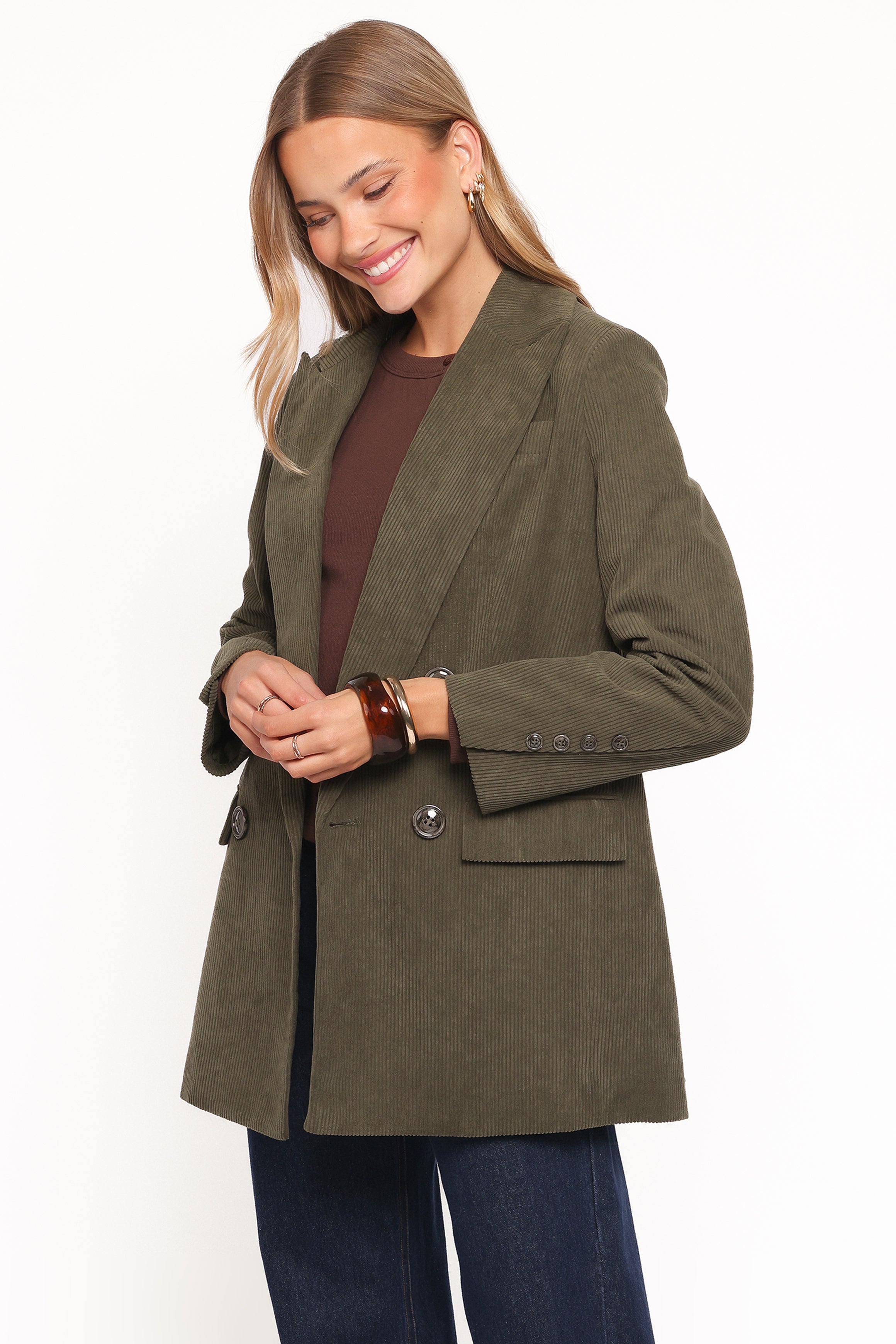 Madi Corduroy Blazer - Olive - 图片 3