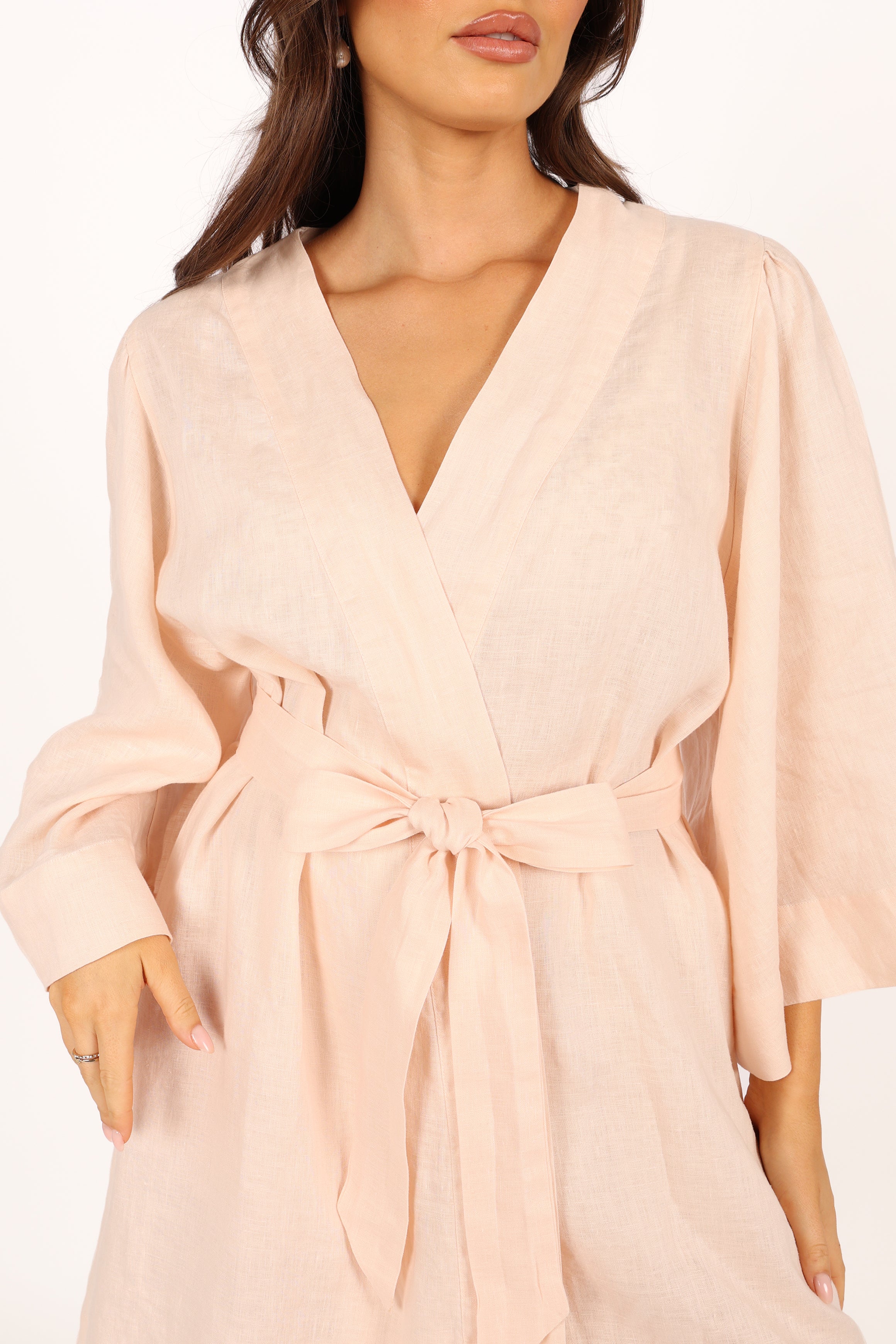 Nuala Linen Robe - Blush - Image 10